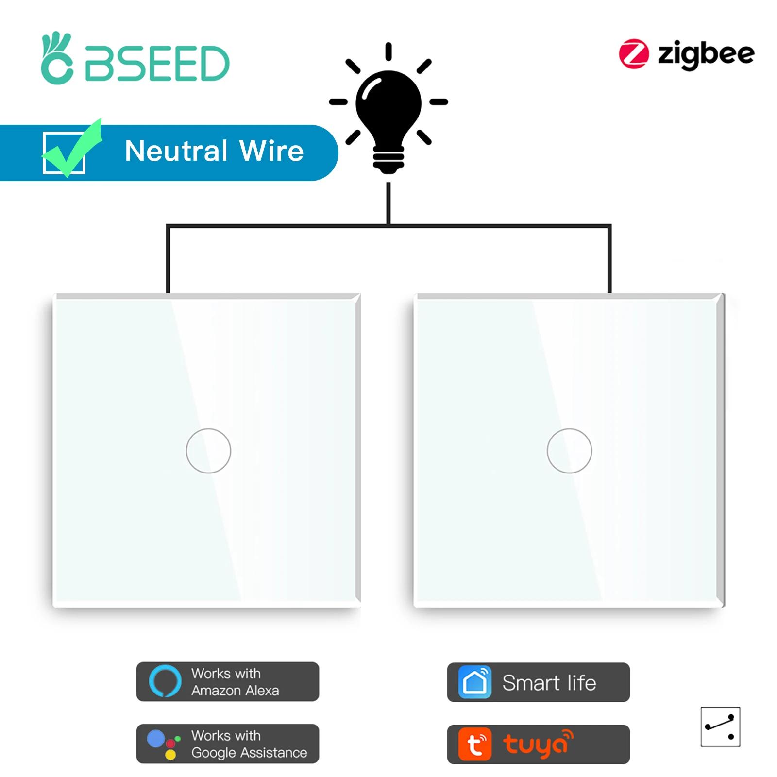 BSEED Zigbee ġ  Ʈ Ʈ ġ 1   2Way Tuya Alexa Smart Home App Neutral Wire 2Pack